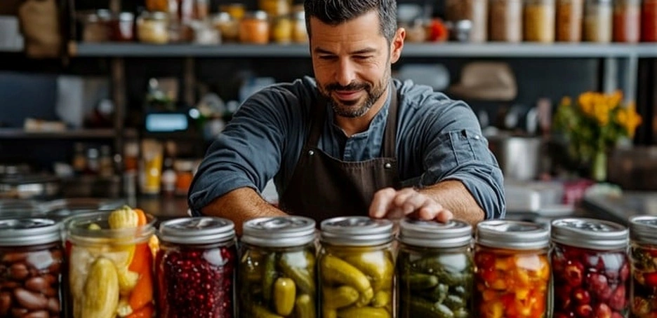 vegetable canning workspace